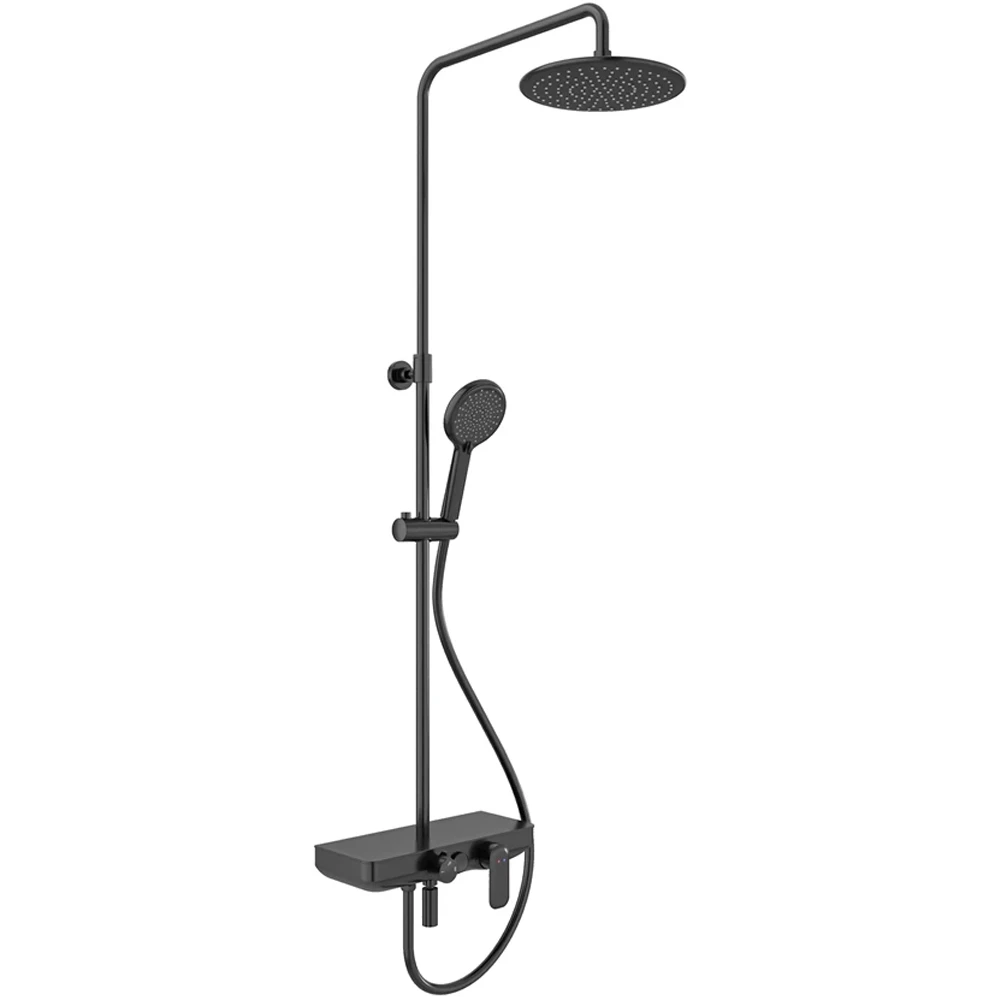 Kale Rain Raflı Siyah 3 Fonksiyonlu Duş Barı Hemen Al