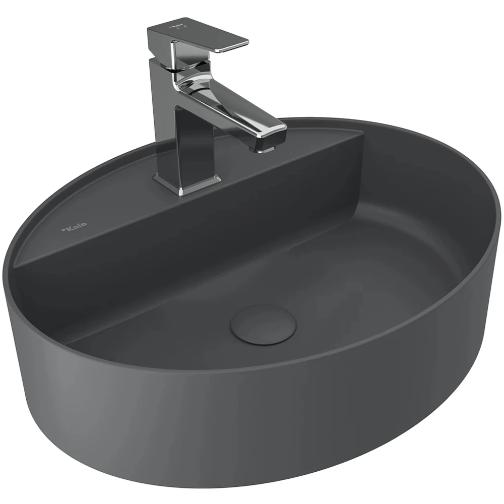 Kale Smartedge 40x50 Cm Mat Antrasit-Gri Oval Lavabo Hemen Al