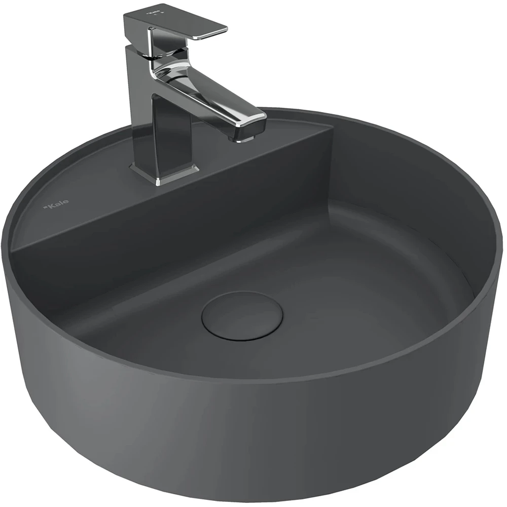Kale Smartedge 45 Cm Mat Antrasit-Gri Yuvarlak Lavabo Hemen Al
