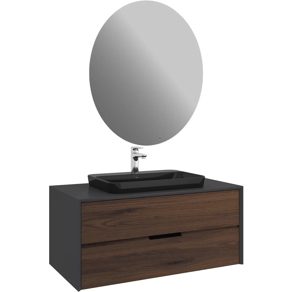 Kale Sole 100 Cm Antrasit-Ceviz Banyo Dolabı Takımı - 610100201543 Hemen Al