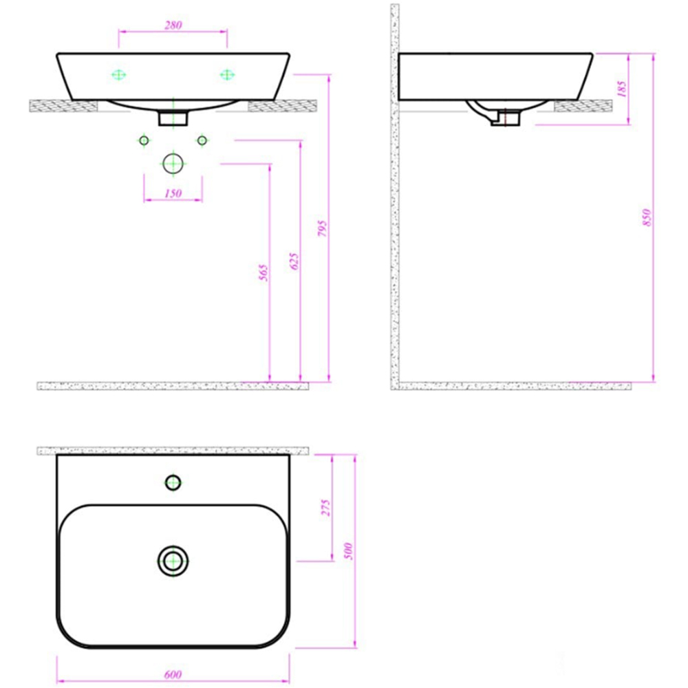 Kale Stil Pro 60x50 Cm Tezgahüzeri Lavabo Hemen Al