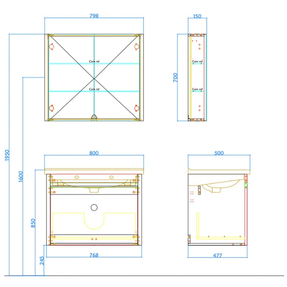 Kale Vista 80 Cm Mat Beyaz Lavabo Dolabı Takımı Hemen Al