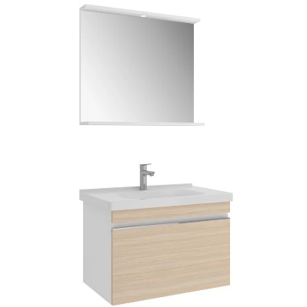 Kale Woody 65 Cm Beyaz-Krem Meşe Banyo Dolabı Takımı Hemen Al