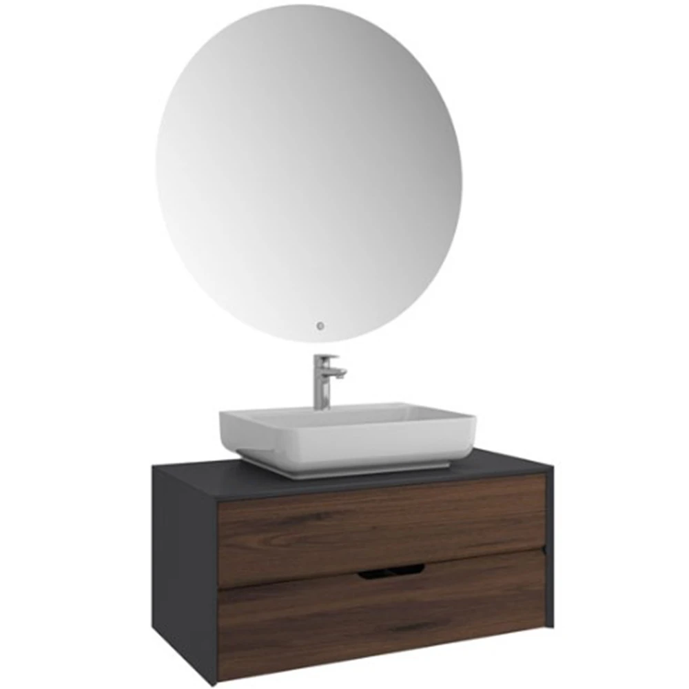Kale Zero 2.0 100 Cm Antrasit-Ceviz Banyo Dolabı Takımı 610100201076 Hemen Al