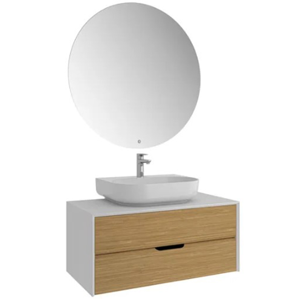 Kale Zero 2.0 100 Cm Beyaz-Meşe Banyo Dolabı Takımı Hemen Al