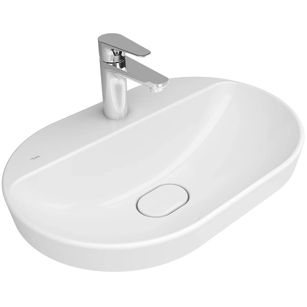 Kale Zero 2.0 60x40 Cm Beyaz Yarı Gömme Oval Lavabo Hemen Al