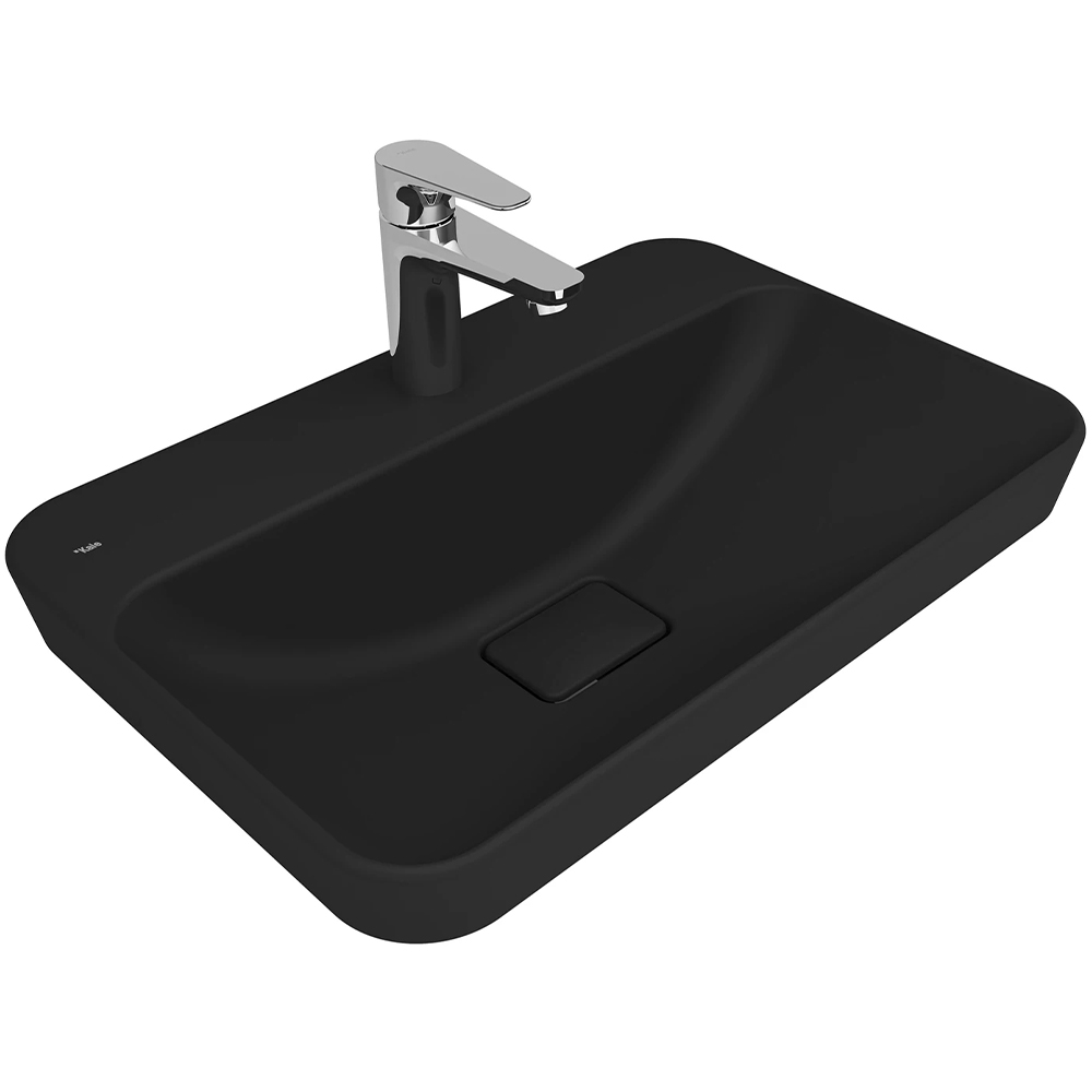 Kale Zero 2.0 60x40 Cm Mat Siyah Yarı Gömme Dikdörtgen Lavabo Hemen Al
