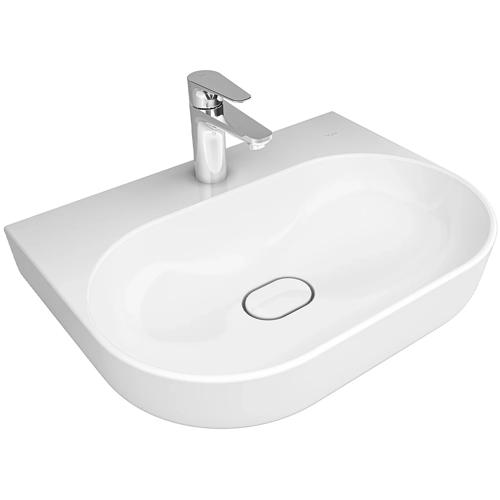 Kale Zero 2.0 60x45 Cm Armatür Bantlı Beyaz Oval Tezgah Üzeri Lavabo Hemen Al