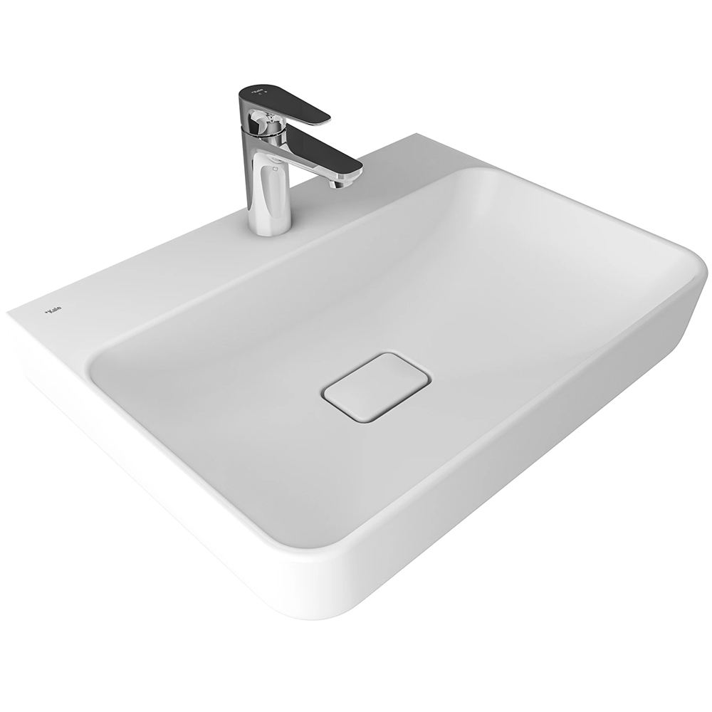 Kale Zero 2.0 60x45 Cm Armatür Bantlı Mat Beyaz Dikdörtgen Tezgah Üzeri Lavabo Hemen Al