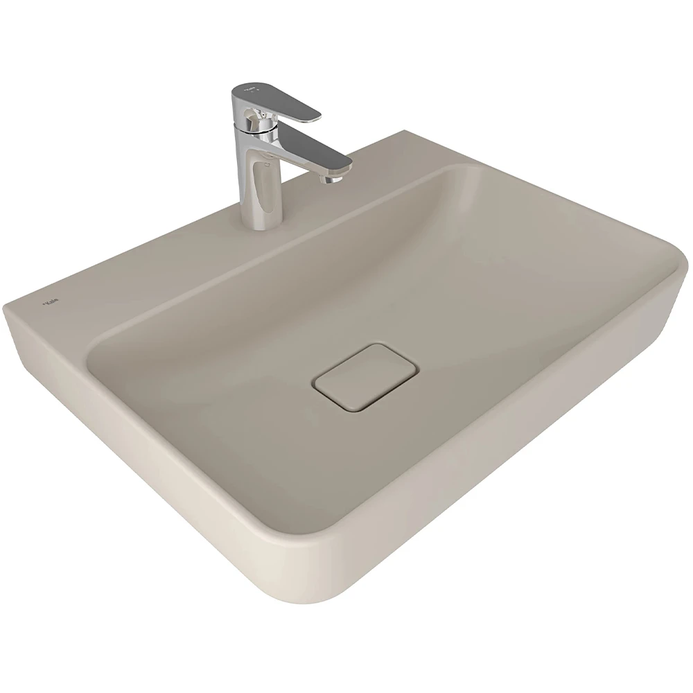 Kale Zero 2.0 60x45 Cm Armatür Bantlı Mat Vizon Dikdörtgen Tezgah Üzeri Lavabo Hemen Al