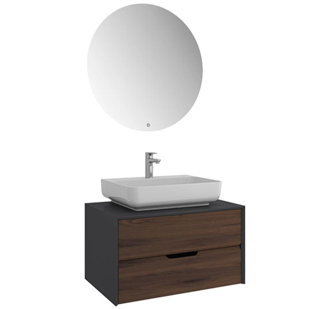 Kale Zero 2.0 80 Cm Antrasit-Ceviz Banyo Dolabı Takımı 610100201078 Hemen Al