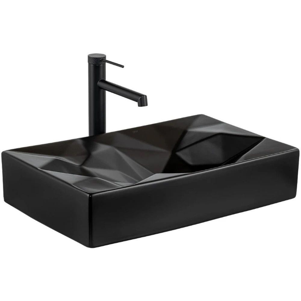 Lena E-W2000MS 56x36 Cm Mat Siyah Tezgah Üstü Lavabo Hemen Al