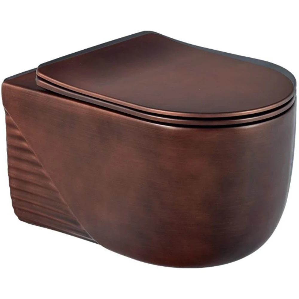 Lena ET-H5110C Mat Bakır Kanalsız Asma Klozet Takımı Hemen Al