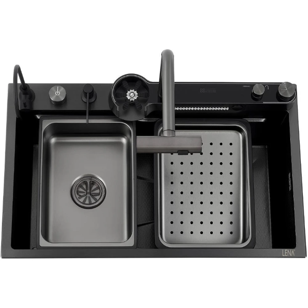 Lena L-ME75-3001NB Siyah Akıllı Mutfak Eviye Seti Hemen Al