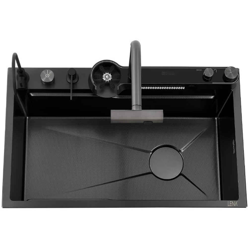 Lena L-ME75-3001NB Siyah Akıllı Mutfak Eviye Seti Hemen Al