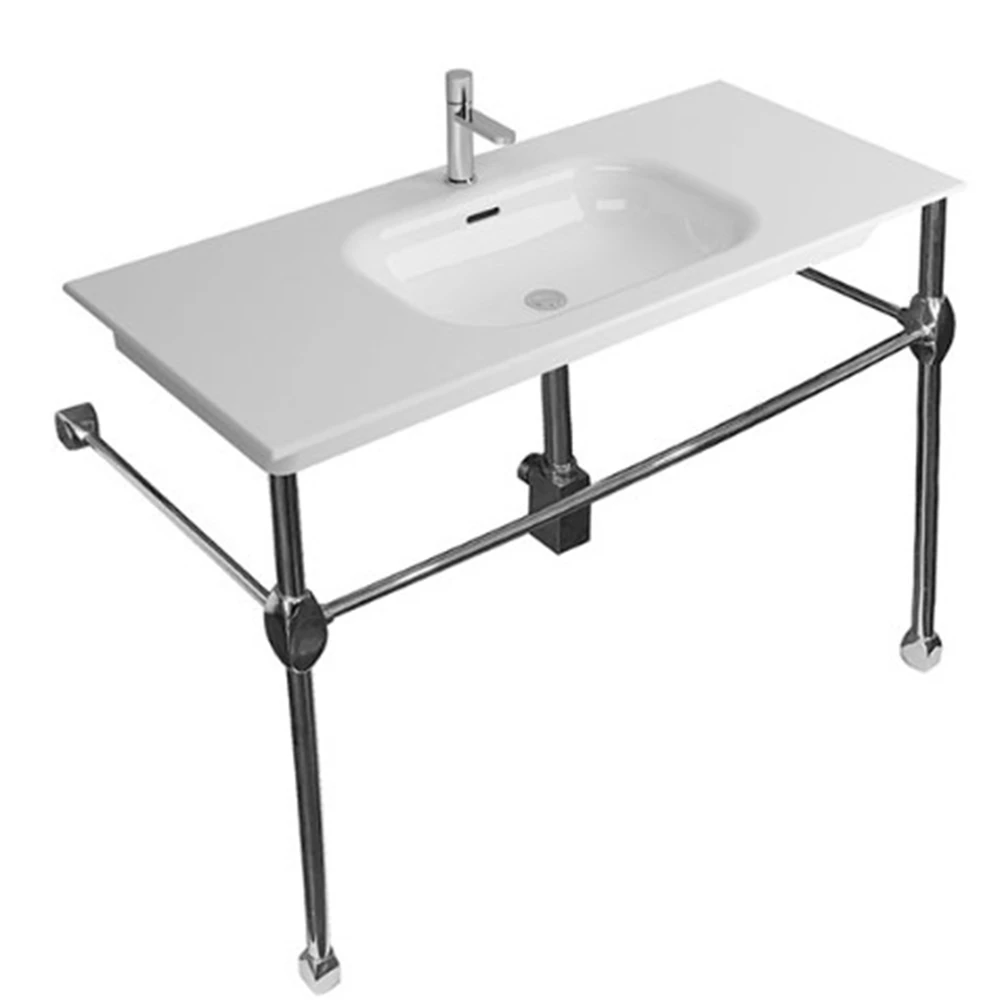 Newarc Natural 100 Cm Krom Ayaklı Lavabo - NAT.A100 Hemen Al