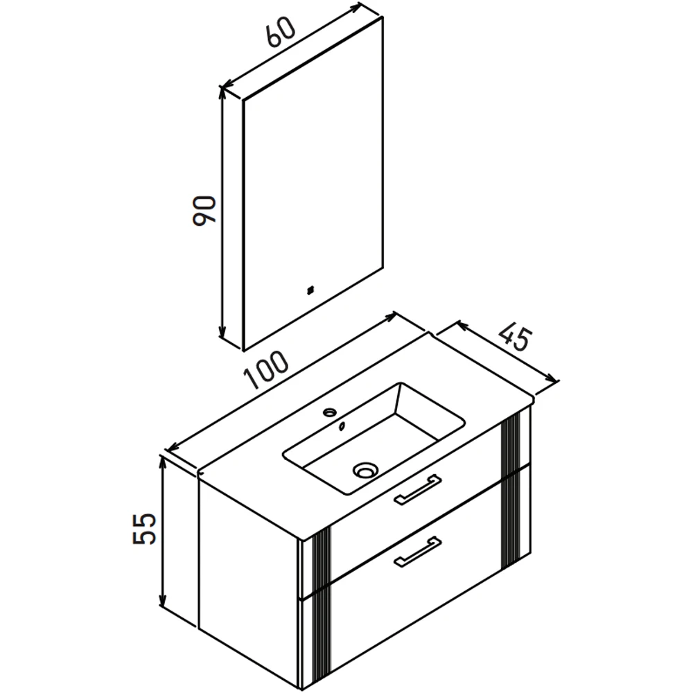 Orka Bari 100 Cm Mat Beyaz Banyo Dolabı Takımı - 5006580 Hemen Al