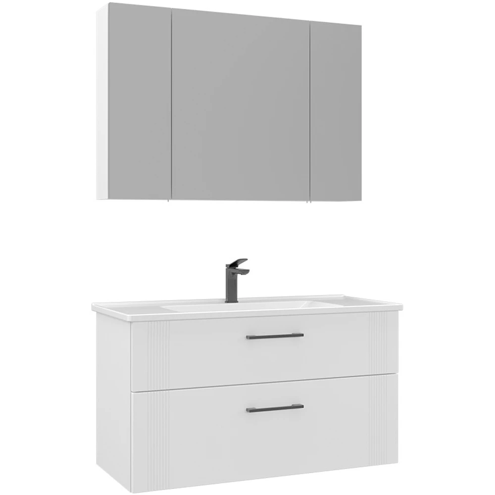 Orka Bari 100 Cm Mat Beyaz Banyo Dolabı Takımı - 5006592 Hemen Al