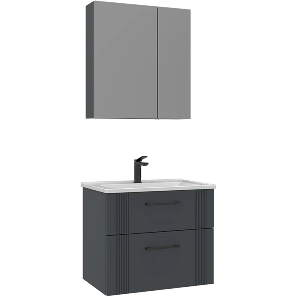 Orka Bari 65 Cm Mat Antrasit Banyo Dolabı Takımı - 5006587 Hemen Al