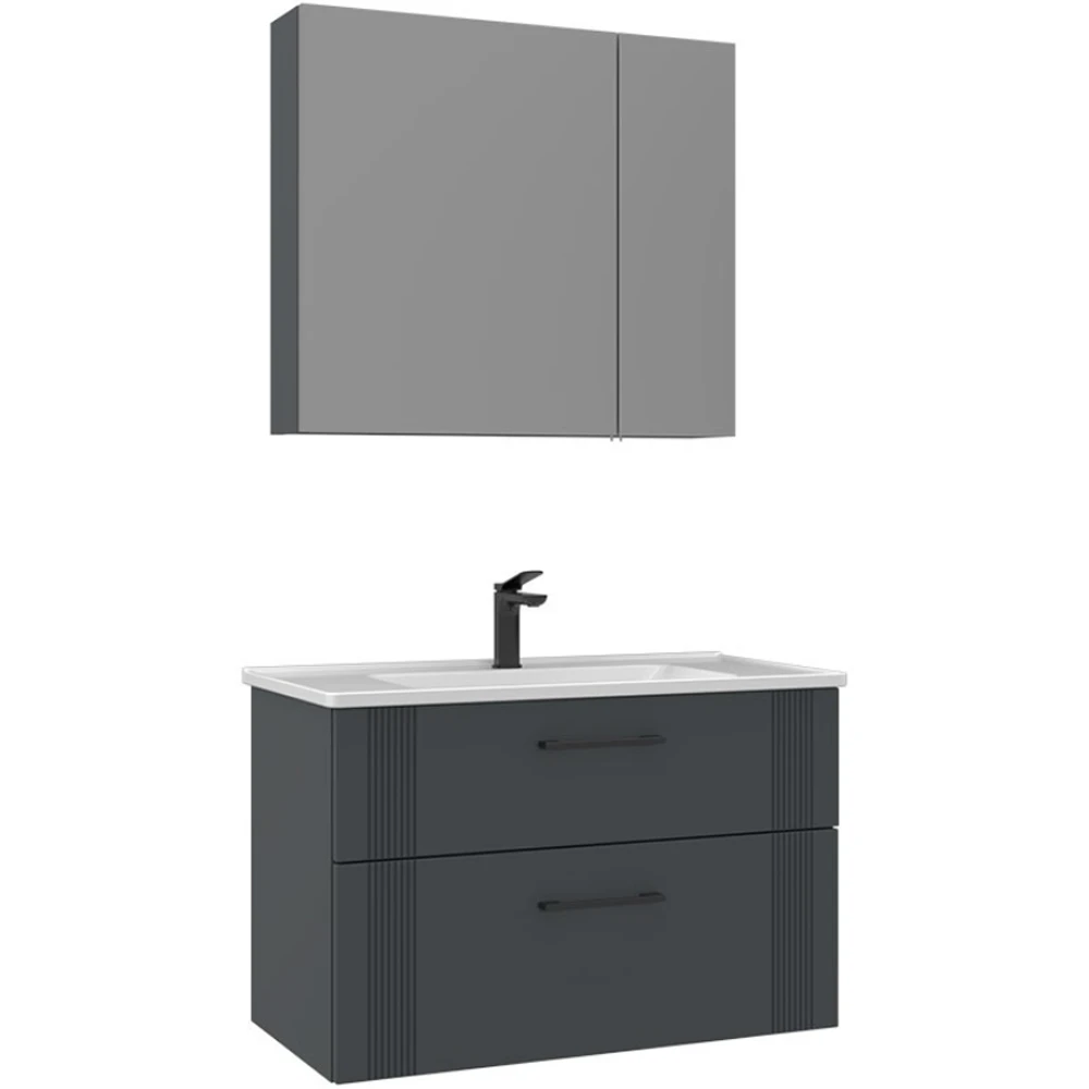 Orka Bari 85 Cm Mat Antrasit Banyo Dolabı Takımı - 5006591 Hemen Al