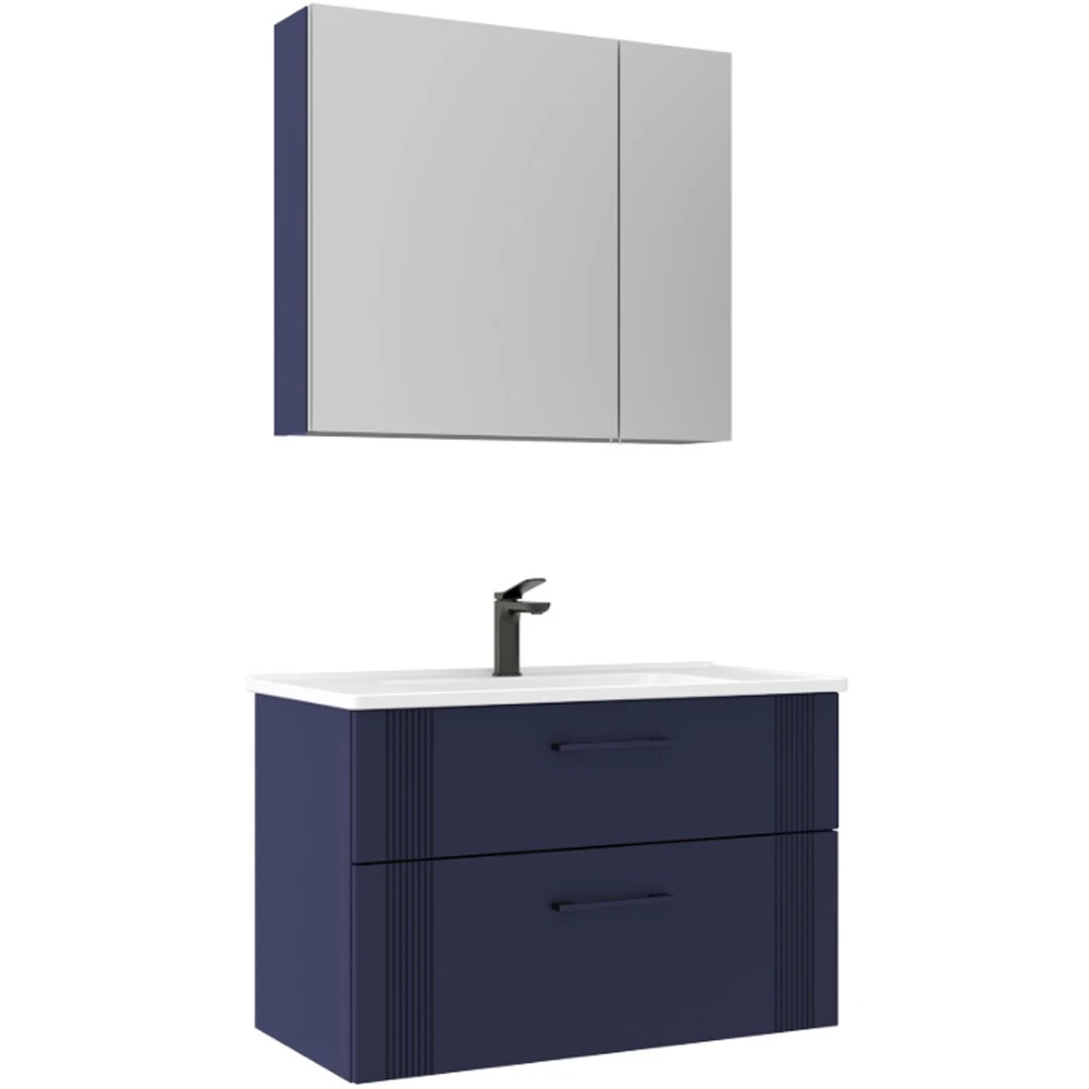 Orka Bari 85 Cm Mat Lacivert Banyo Dolabı Takımı - 5007153 Hemen Al