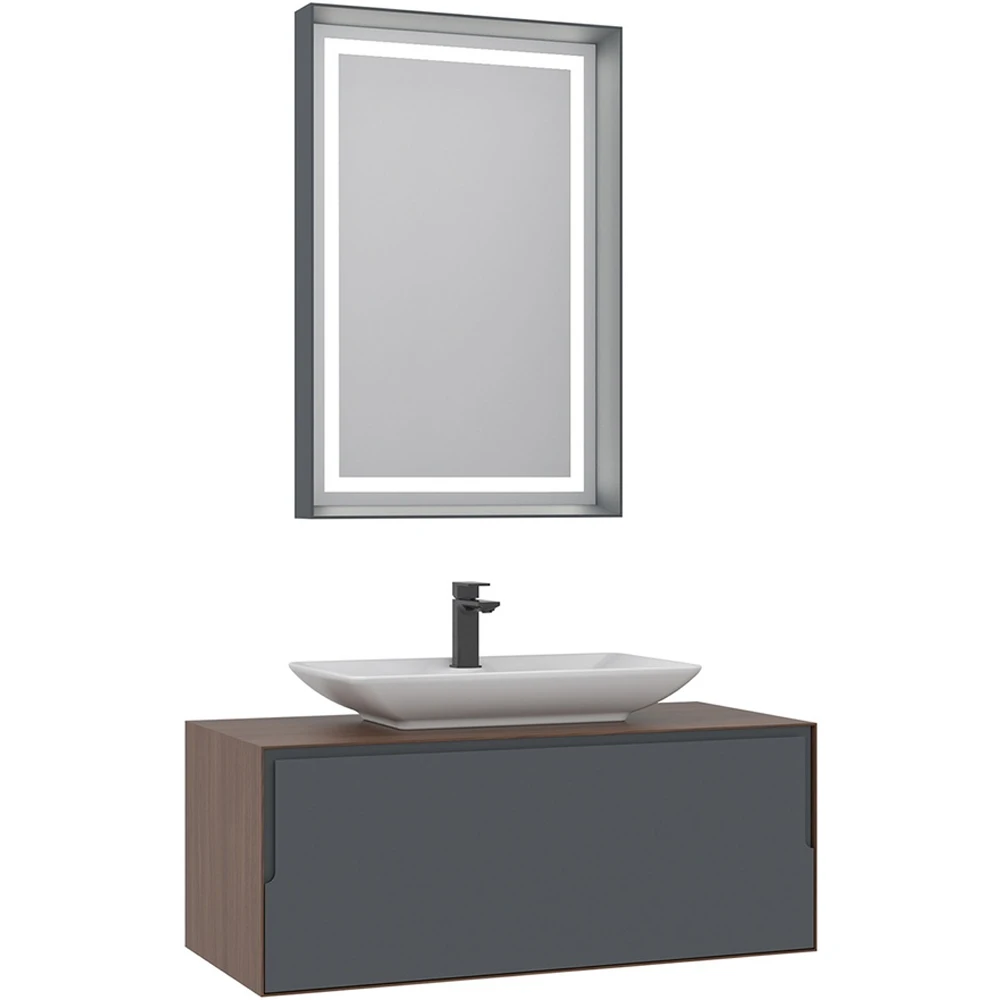 Orka Craft 100 Cm Ceviz-Antrasit Banyo Dolabı Takımı - 5003430 Hemen Al