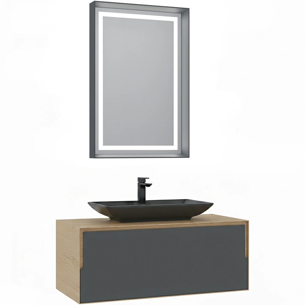 Orka Craft 100 Cm Meşe-Antrasit Banyo Dolabı Takımı - 5000144 Hemen Al