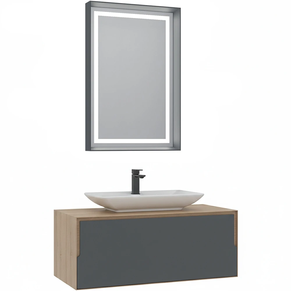 Orka Craft 100 Cm Meşe-Antrasit Banyo Dolabı Takımı - 5003431 Hemen Al