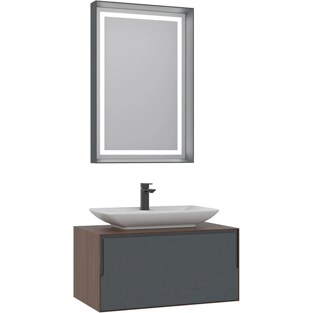 Orka Craft 80 Cm Ceviz-Antrasit Banyo Dolabı Takımı - 5003988 Hemen Al