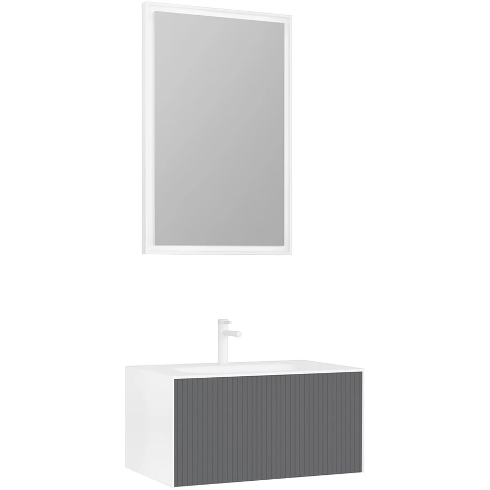 Orka Cube 80 Cm Mat Gri Banyo Dolabı Takımı Hemen Al