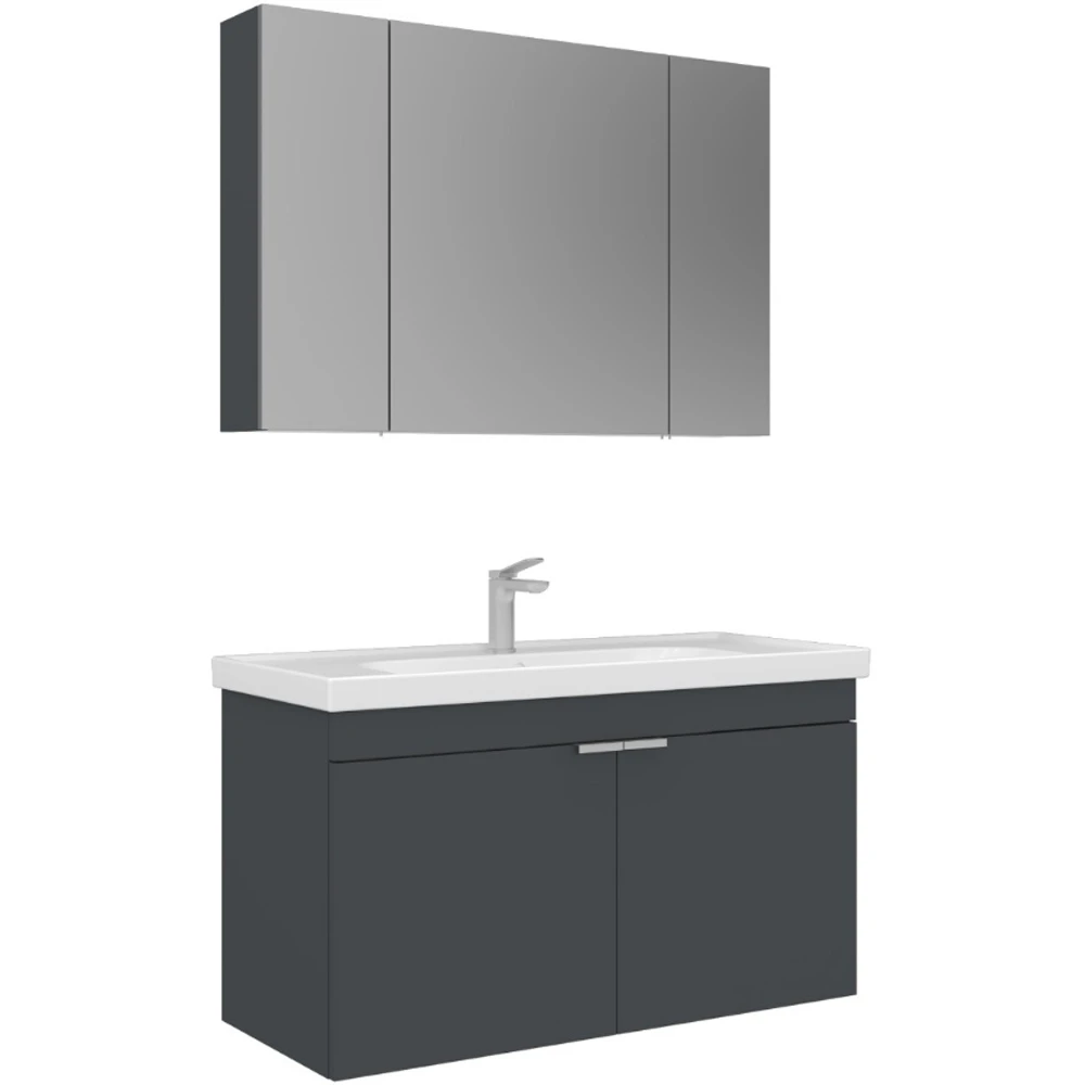 Orka Desna 100 Cm Mat Antrasit Banyo Dolabı Takımı - 5008733 Hemen Al