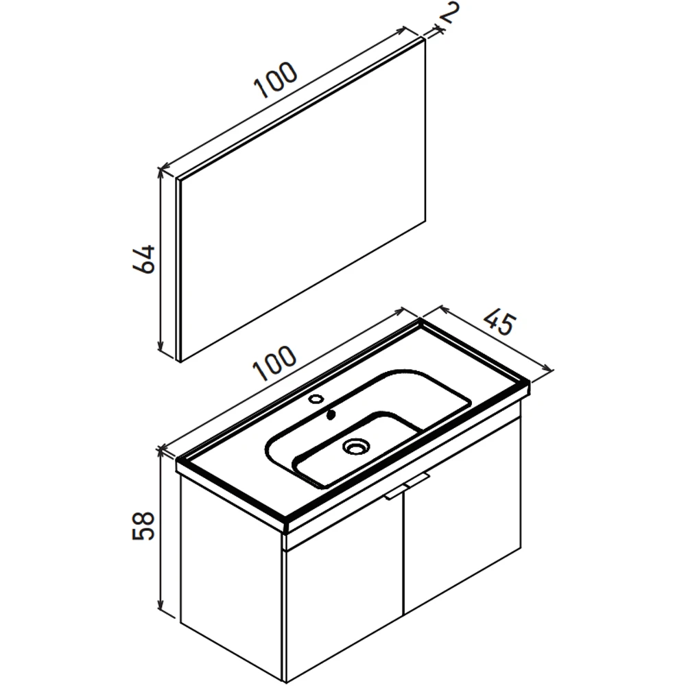 Orka Desna 100 Cm Mat Antrasit Banyo Dolabı Takımı - 5008745 Hemen Al