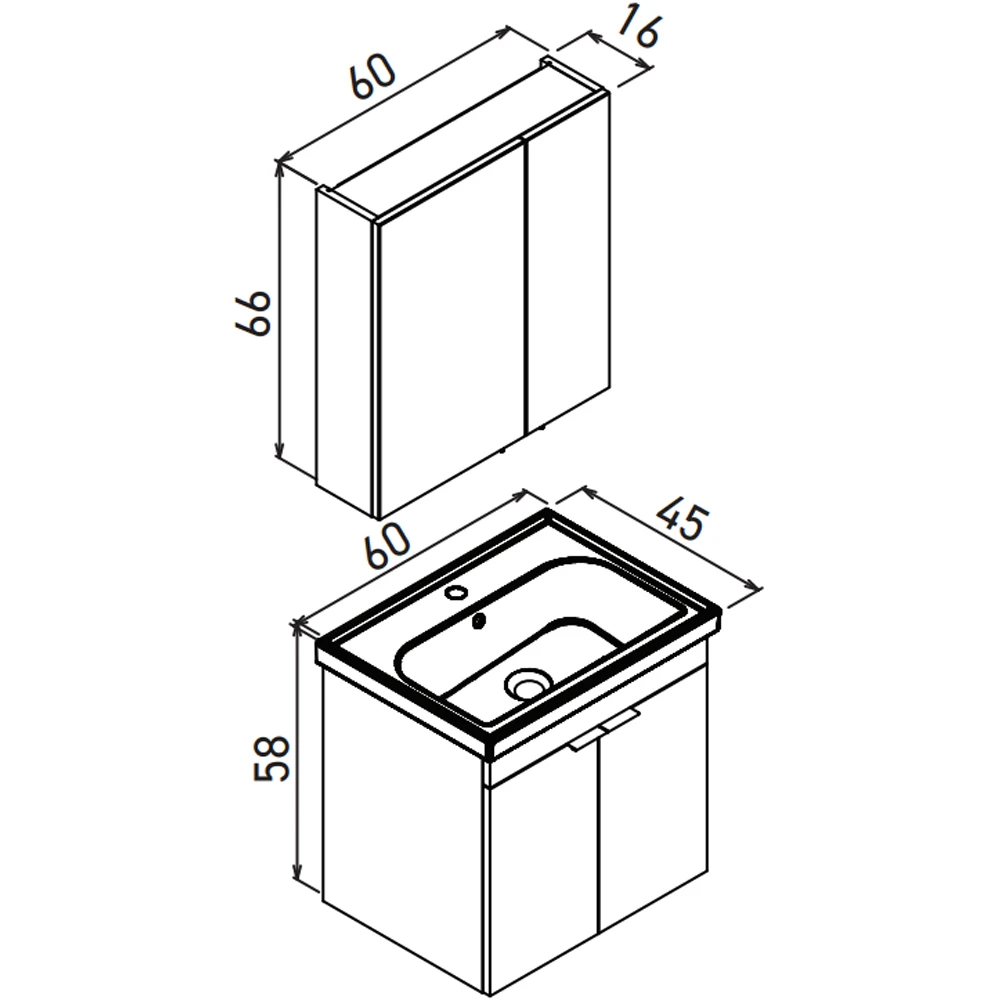 Orka Desna 60 Cm Mat Antrasit Banyo Dolabı Takımı - 5007930 Hemen Al