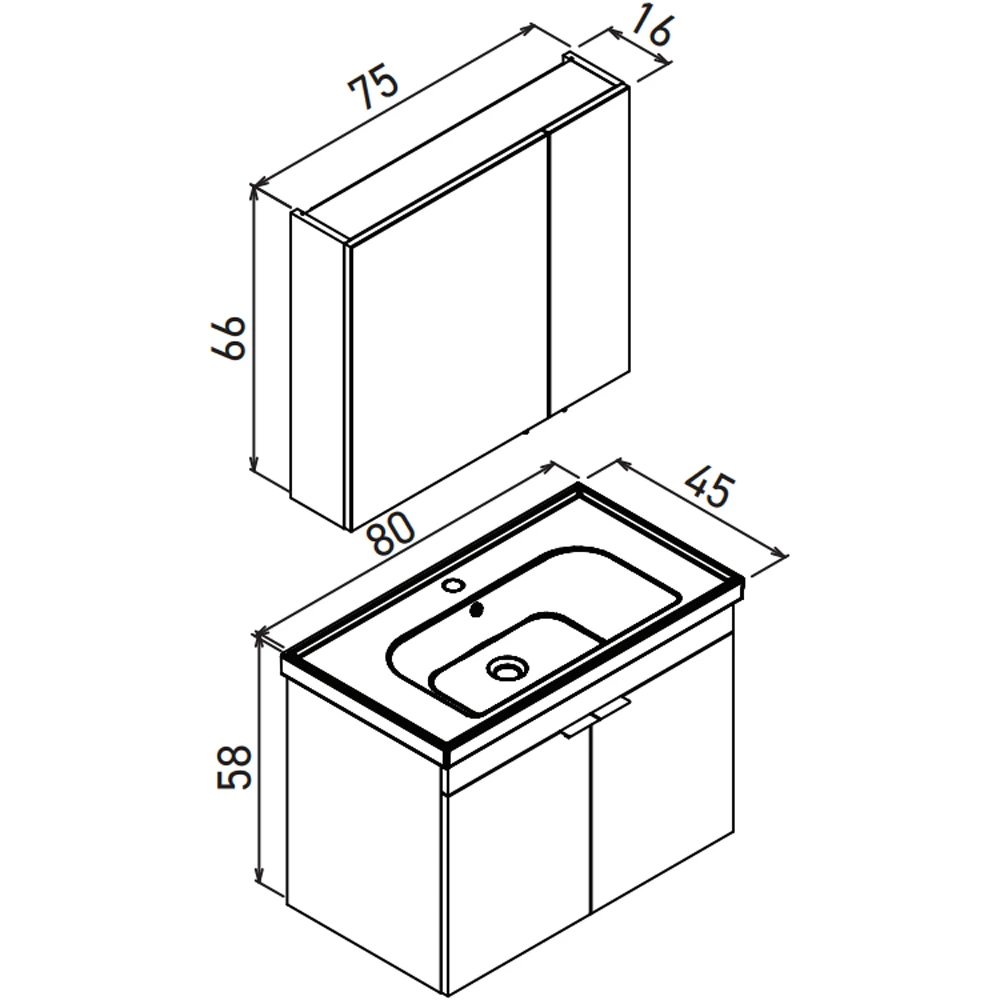 Orka Desna 80 Cm Mat Bej Banyo Dolabı Takımı - 5008569 Hemen Al