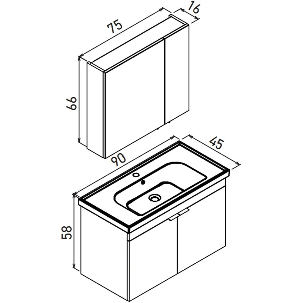 Orka Desna 90 Cm Budva Banyo Dolabı Takımı - 5007917 Hemen Al