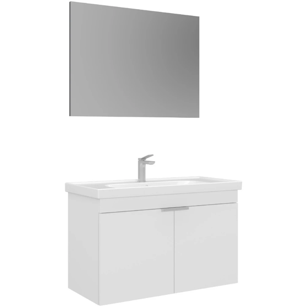 Orka Desna 90 Cm Mat Beyaz Banyo Dolabı Takımı - 5008552 Hemen Al