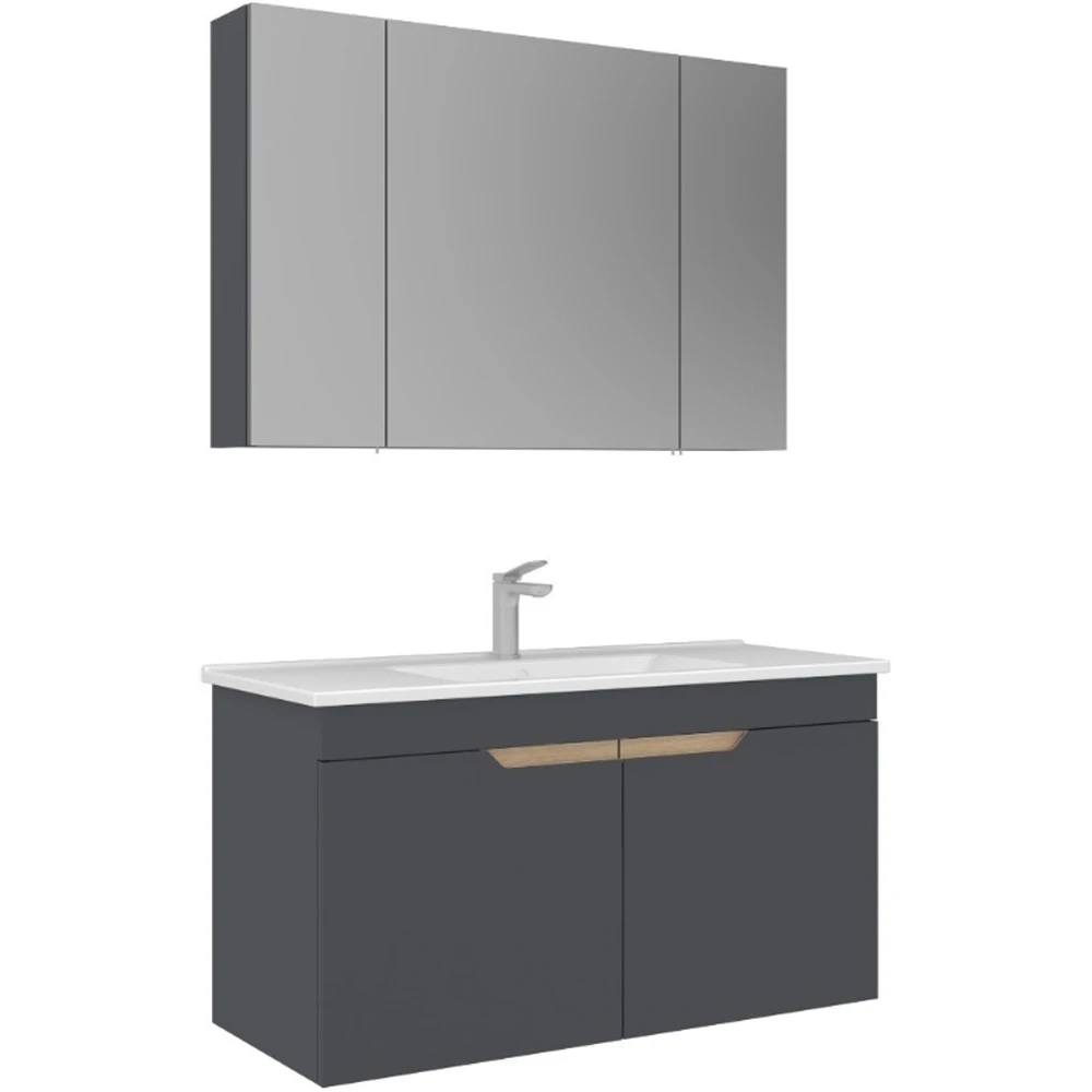 Orka Lena 100 Cm Mat Antrasit Banyo Dolabı Takımı - 5008028 Hemen Al