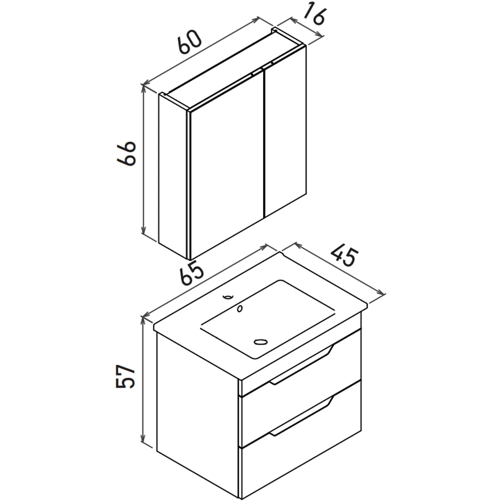 Orka Lena 65 Cm Mat Antrasit Banyo Dolabı Takımı - 5008032 Hemen Al