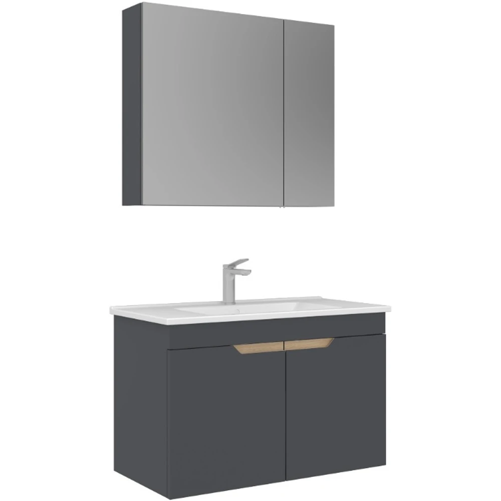 Orka Lena 85 Cm Mat Antrasit Banyo Dolabı Takımı - 5008024 Hemen Al