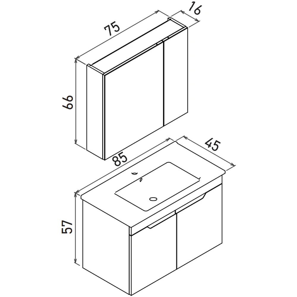 Orka Lena 85 Cm Mat Beyaz Banyo Dolabı Takımı - 5008811 Hemen Al