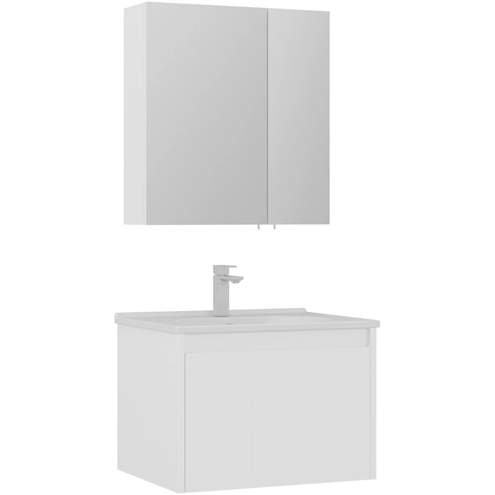 Orka Likya 65 Cm Mat Beyaz Banyo Dolabı Takımı Hemen Al