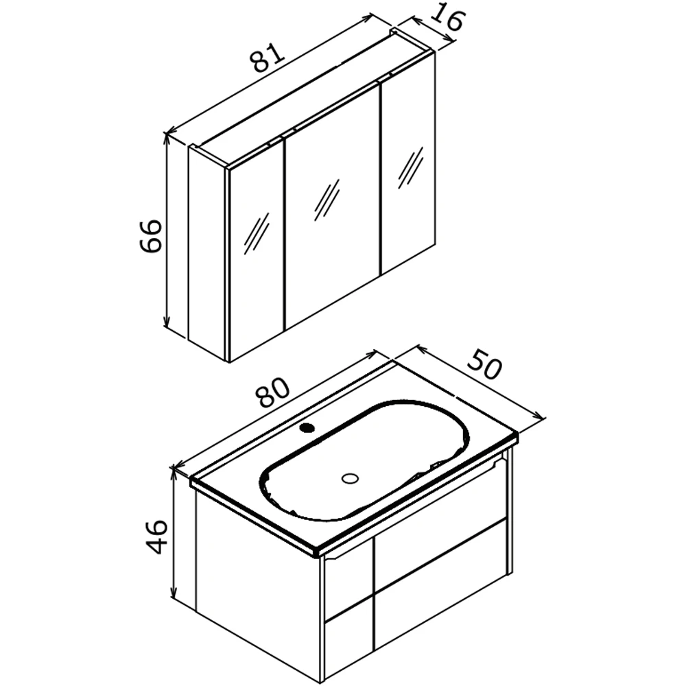 Orka Likya 80 Cm Mat Beyaz Banyo Dolabı Takımı Hemen Al