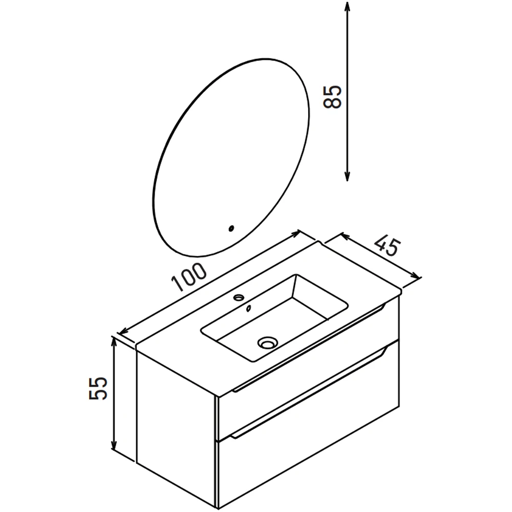 Orka Messina 100 Cm Mat Antrasit Banyo Dolabı Takımı - 5006664 Hemen Al
