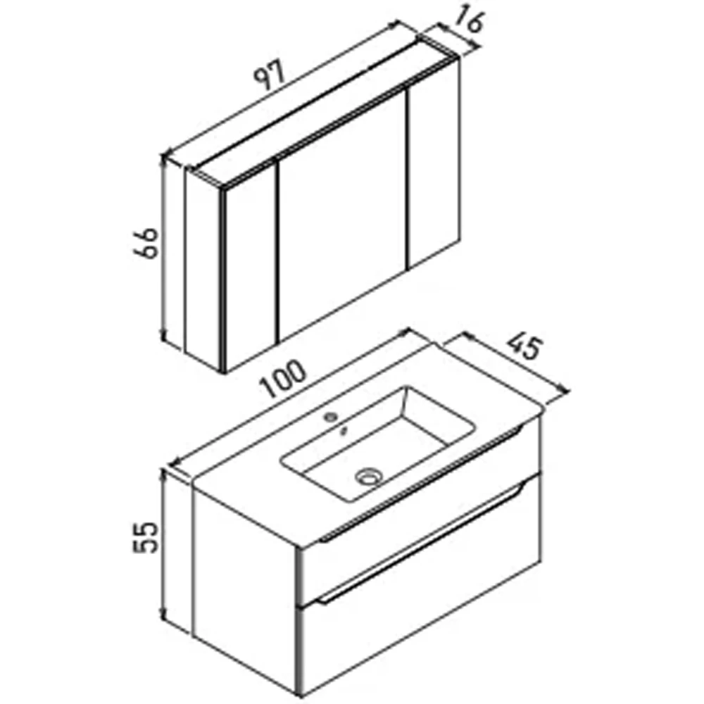 Orka Messina 100 Cm Mat Antrasit Banyo Dolabı Takımı - 5007143 Hemen Al