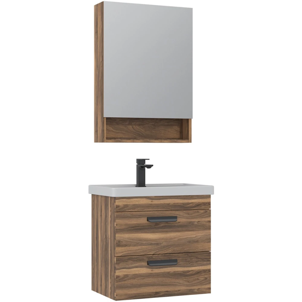 Orka Nova 60 Cm Tesbih Ceviz Banyo Dolabı Takımı Hemen Al