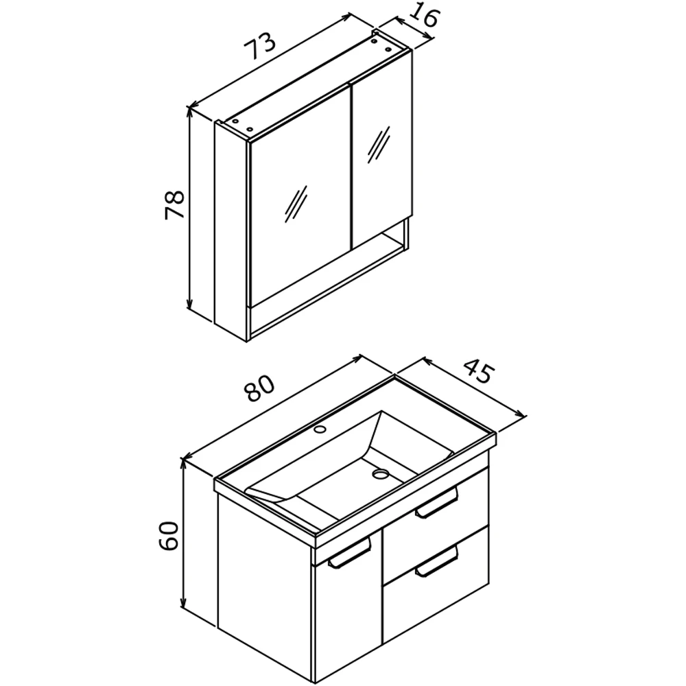 Orka Nova 80 Cm Tesbih Ceviz Banyo Dolabı Takımı Hemen Al