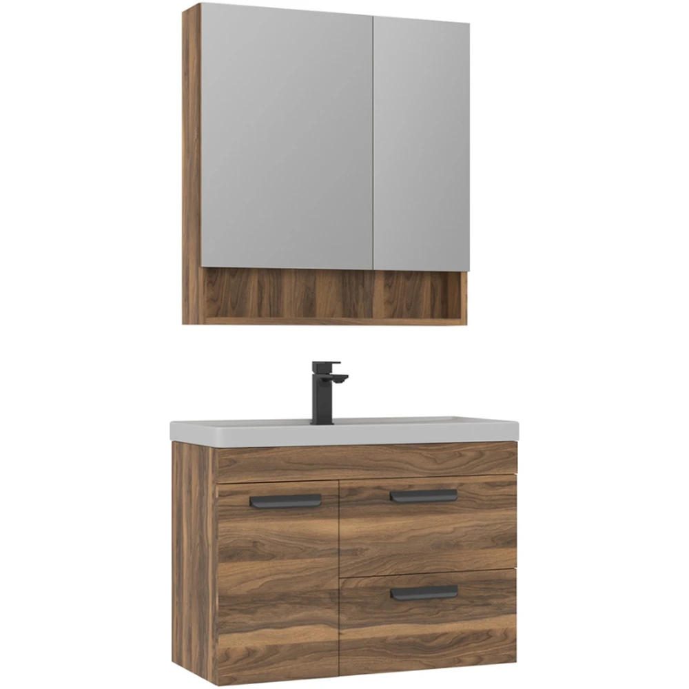 Orka Nova 80 Cm Tesbih Ceviz Banyo Dolabı Takımı Hemen Al