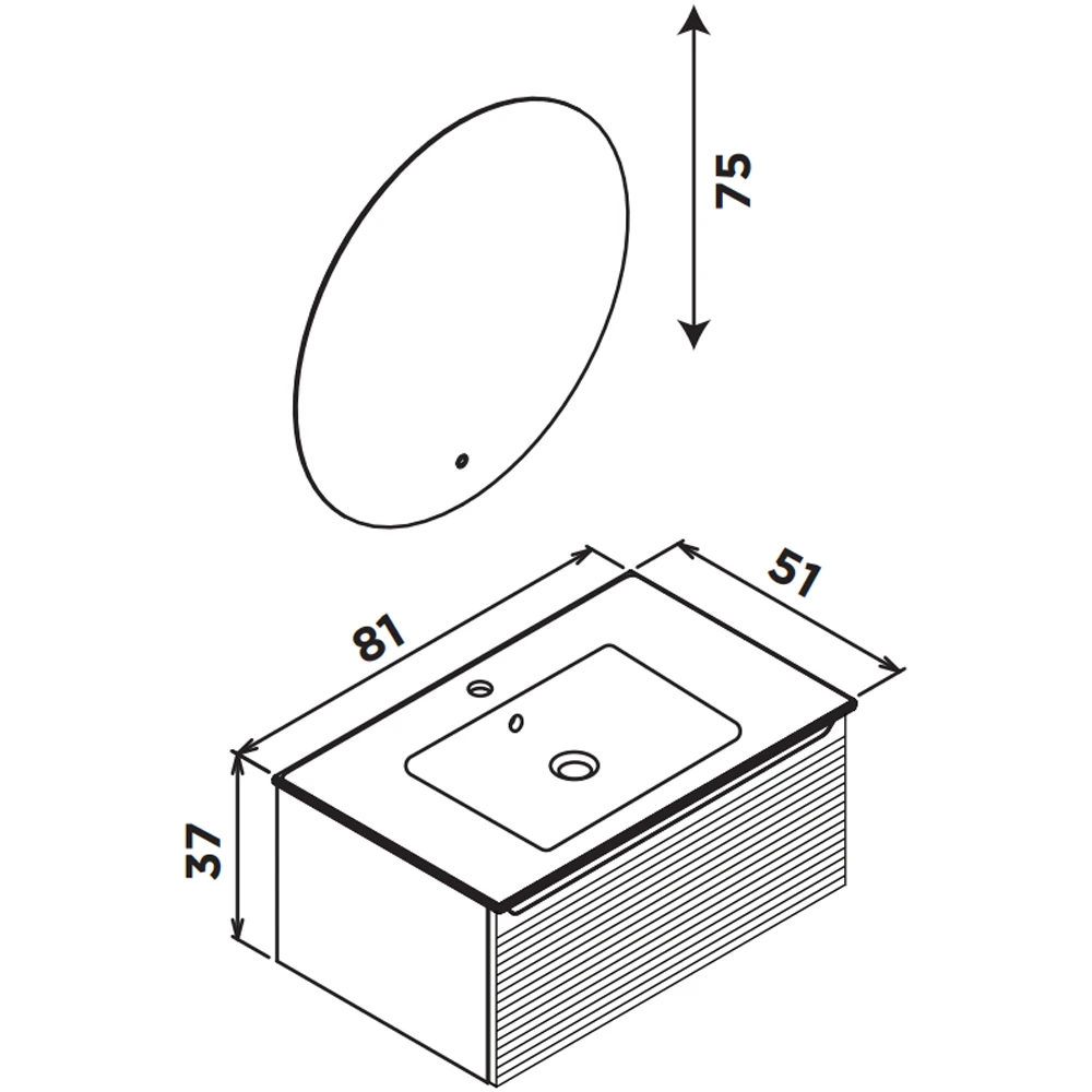 Orka Olbia 80 Cm Mat Antrasit Banyo Dolabı Takımı Hemen Al