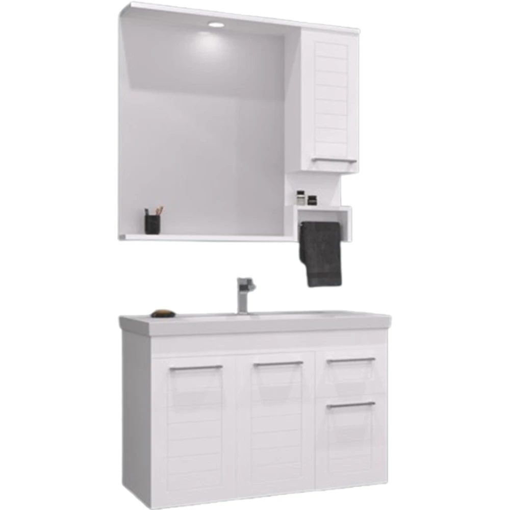 Orka Perge 100 Cm Beyaz Banyo Dolabı Takımı Hemen Al