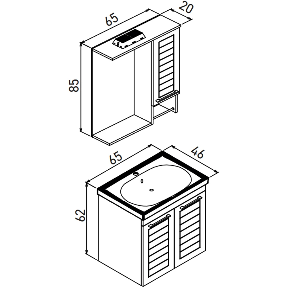 Orka Perge 65 Cm Beyaz Banyo Dolabı Takımı Hemen Al